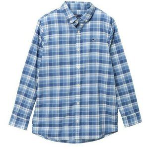 Vineyard Vines Big Boy Atlantic Coast Woven Top Long Sleeve Whale Shirt